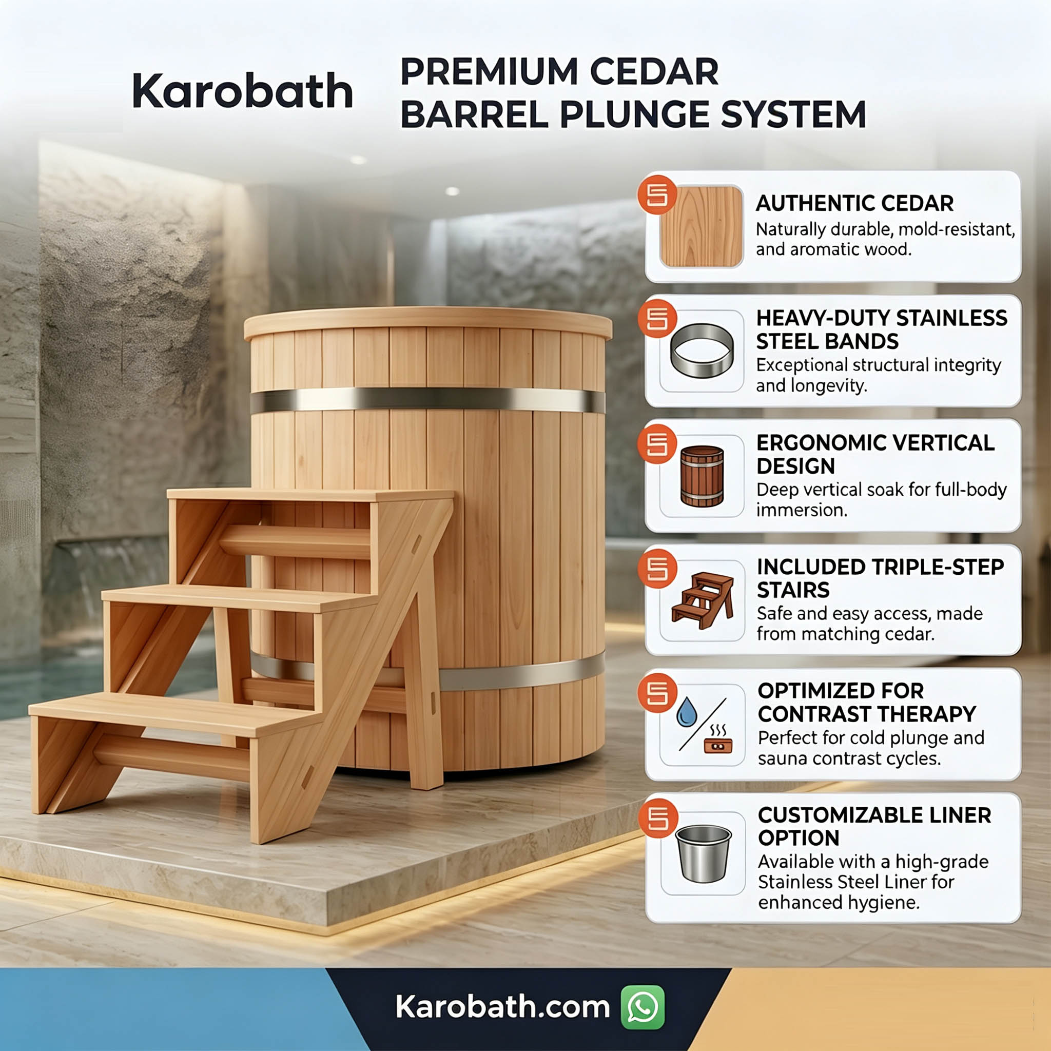 Round cold plunge tub