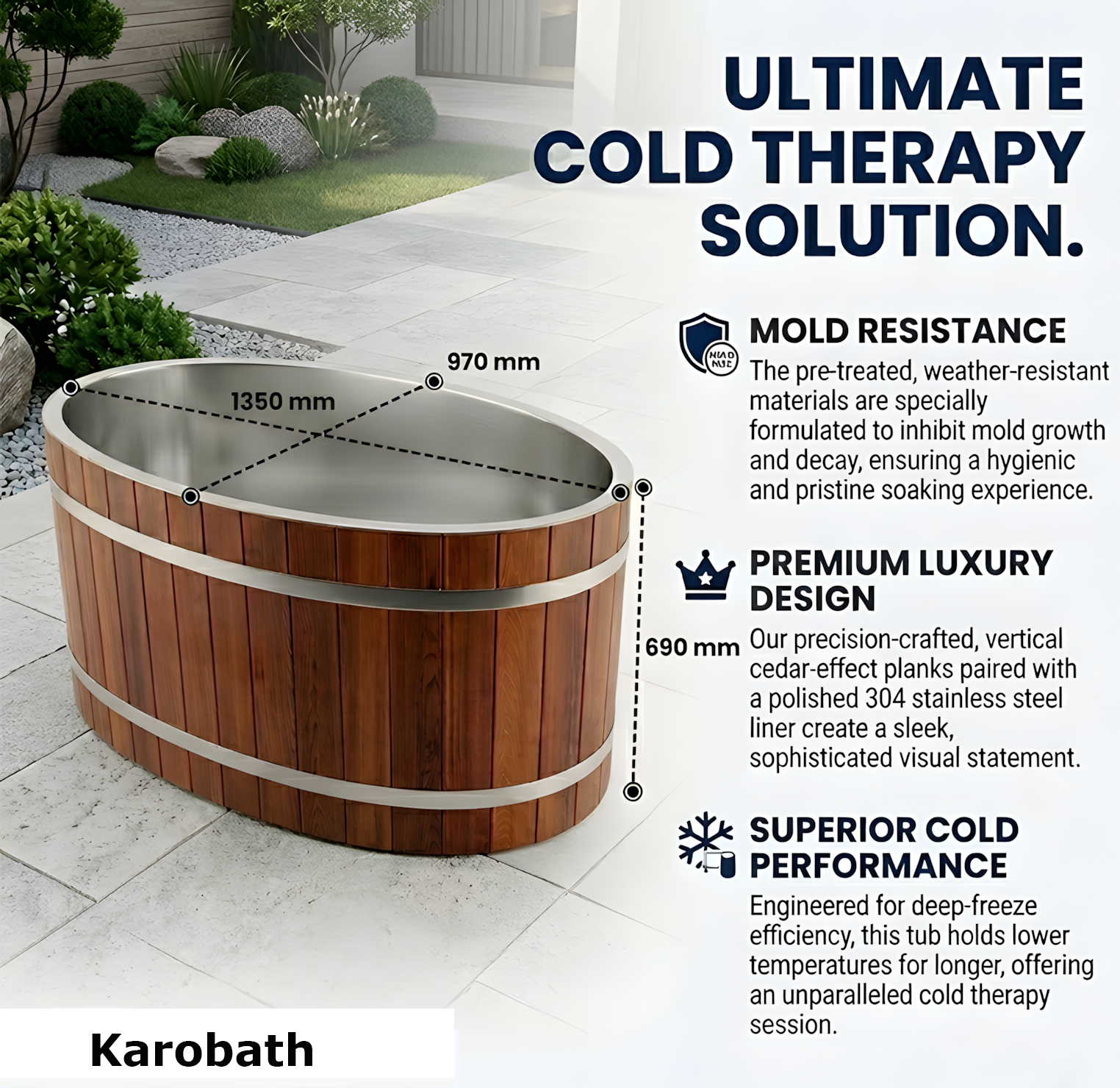 Oval cold plunge tub