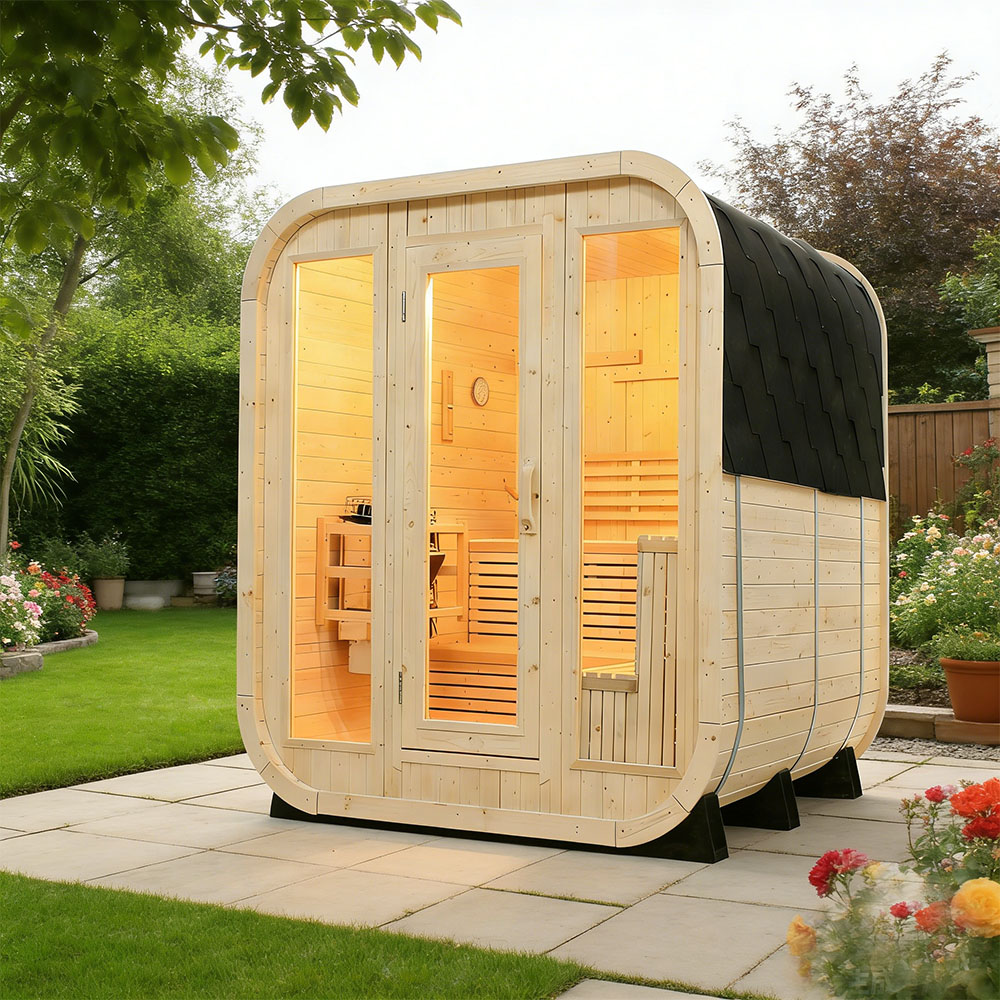 Cube outdoor sauna for 6 person