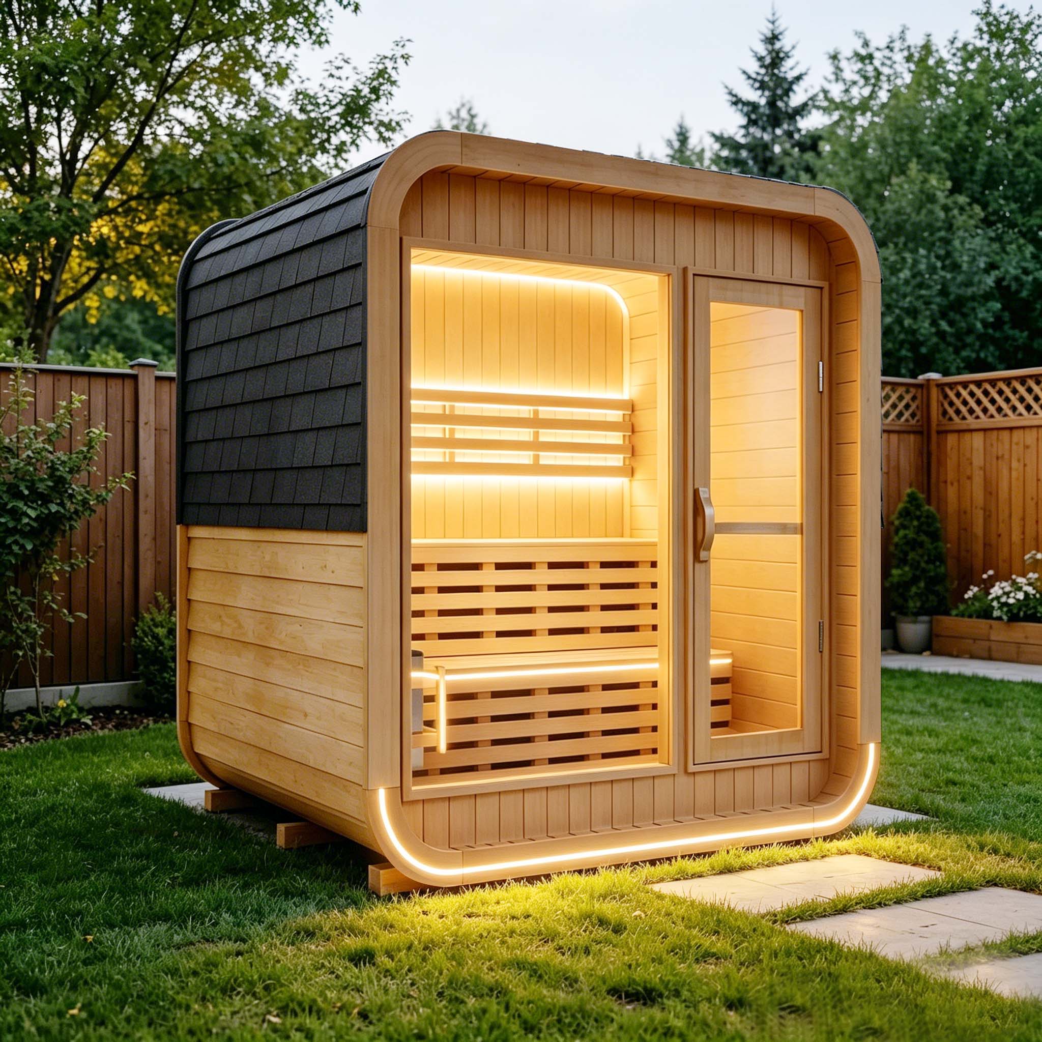 outdoor cube sauna 2-4 person