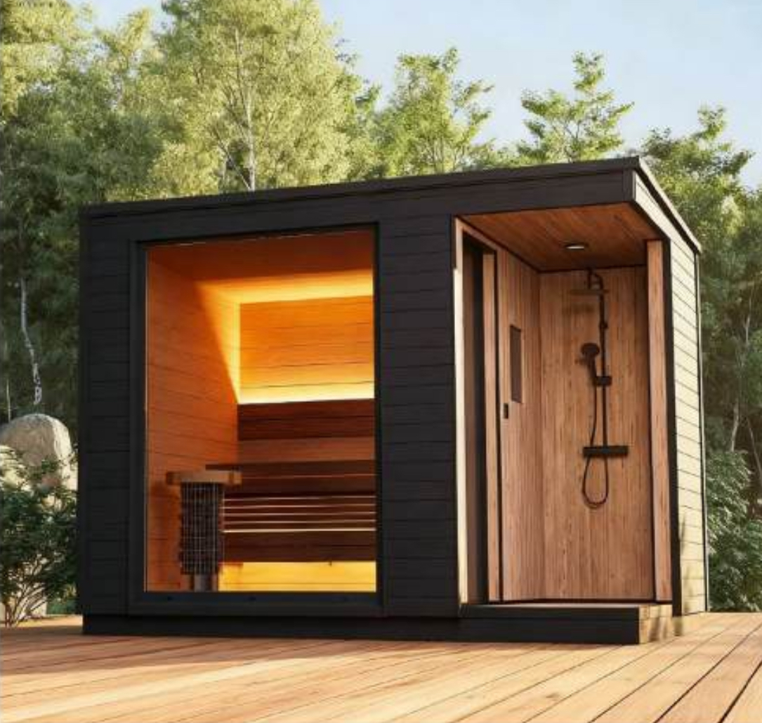 Outdoor sauna with shower 3m*2m