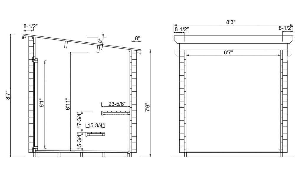 Modern outdoor sauna
