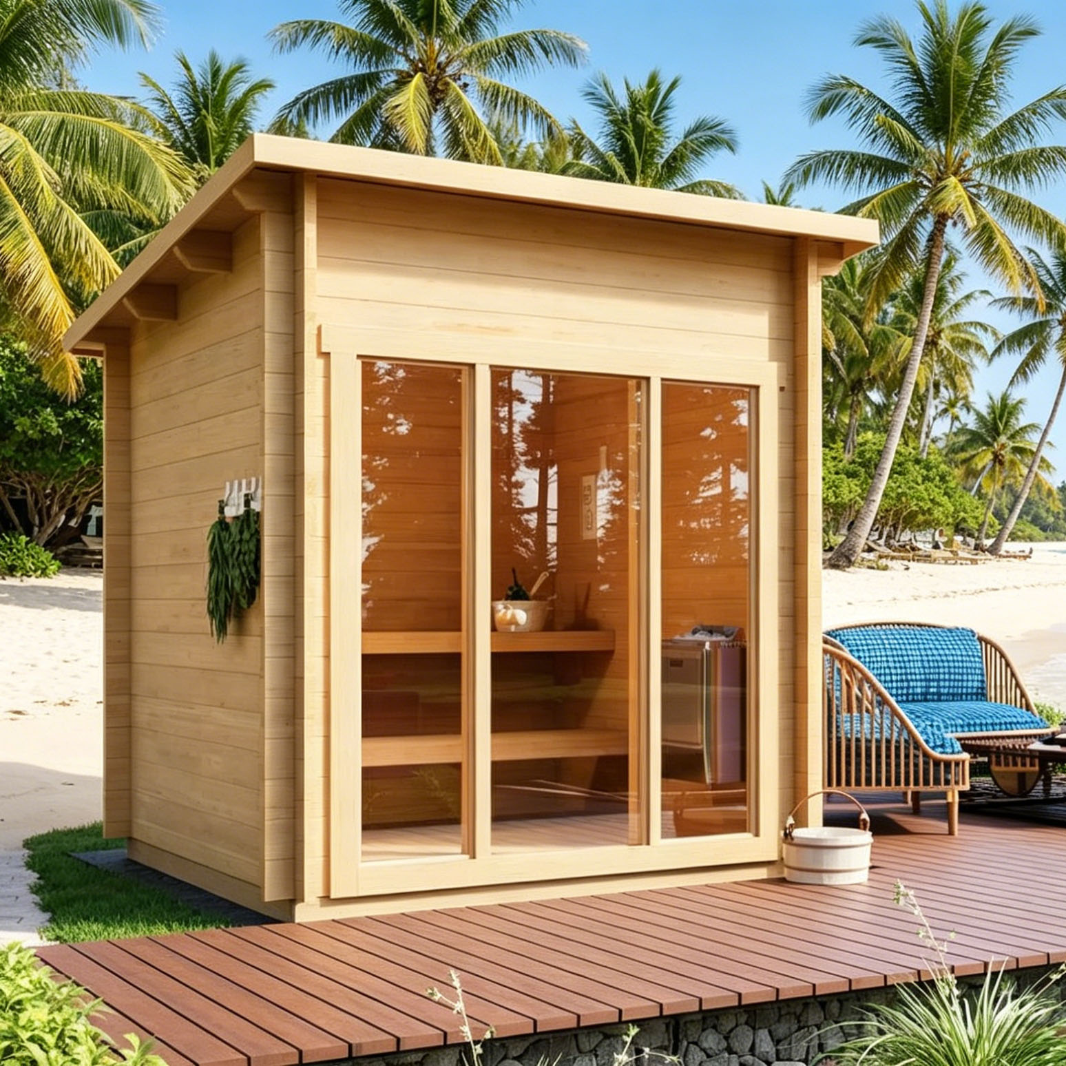 Modern outdoor sauna