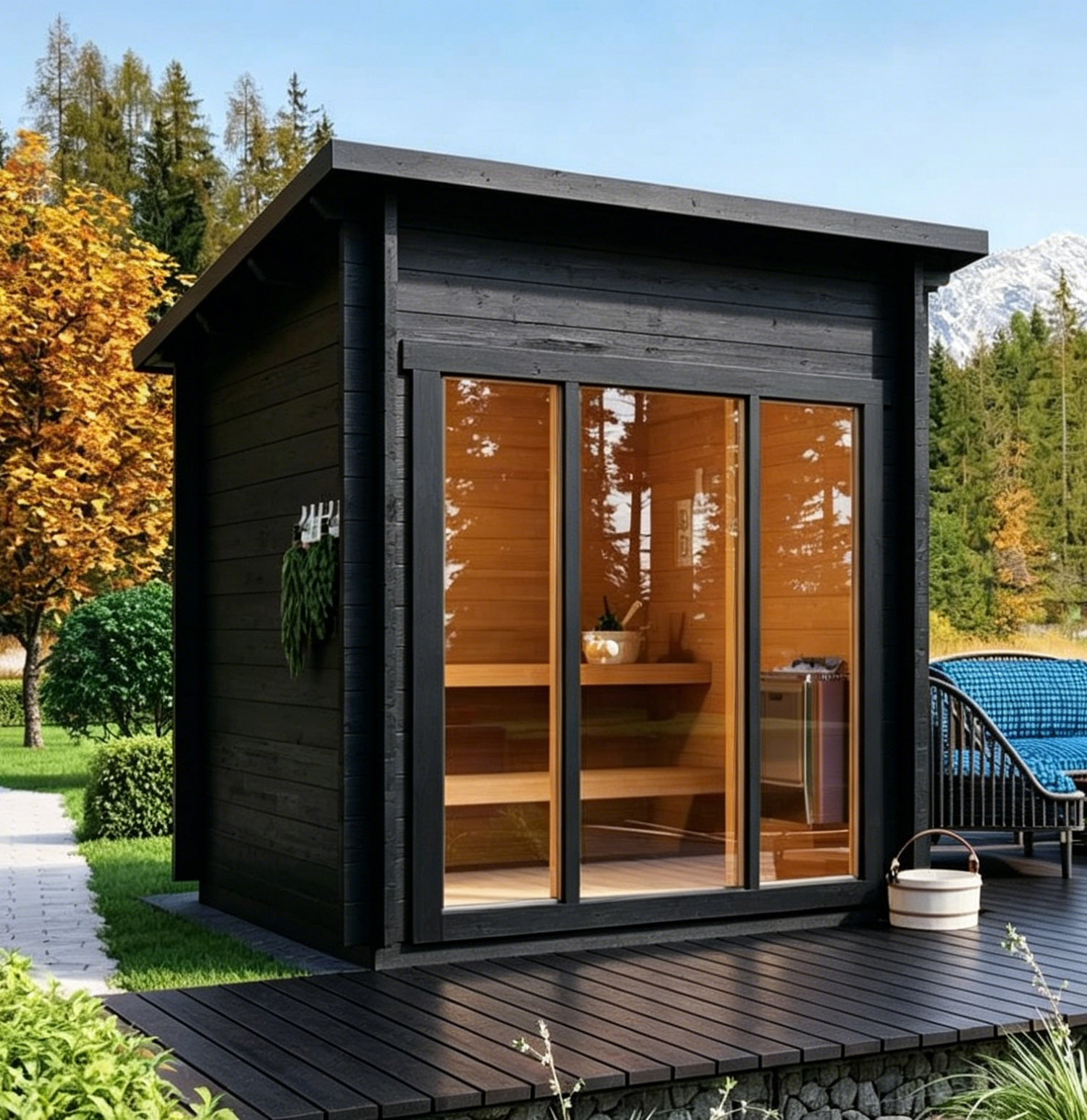 Modern outdoor sauna